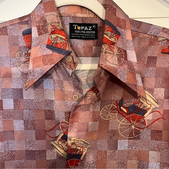 Vintage 70s Topaz Mens Shirt - Picture 2 of 5